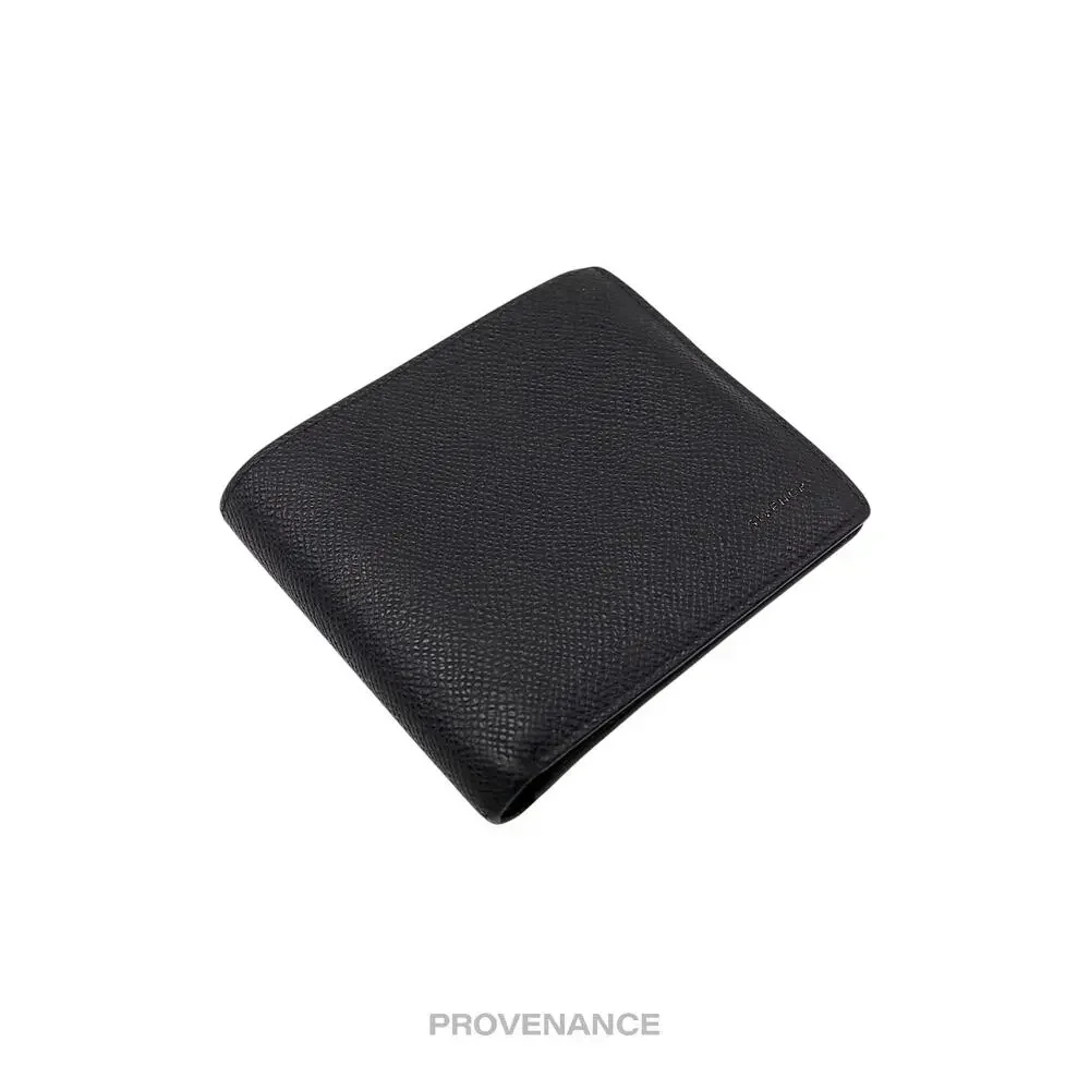 🔴 Givenchy Logo Bifold Wallet - Black Red Grained Leather